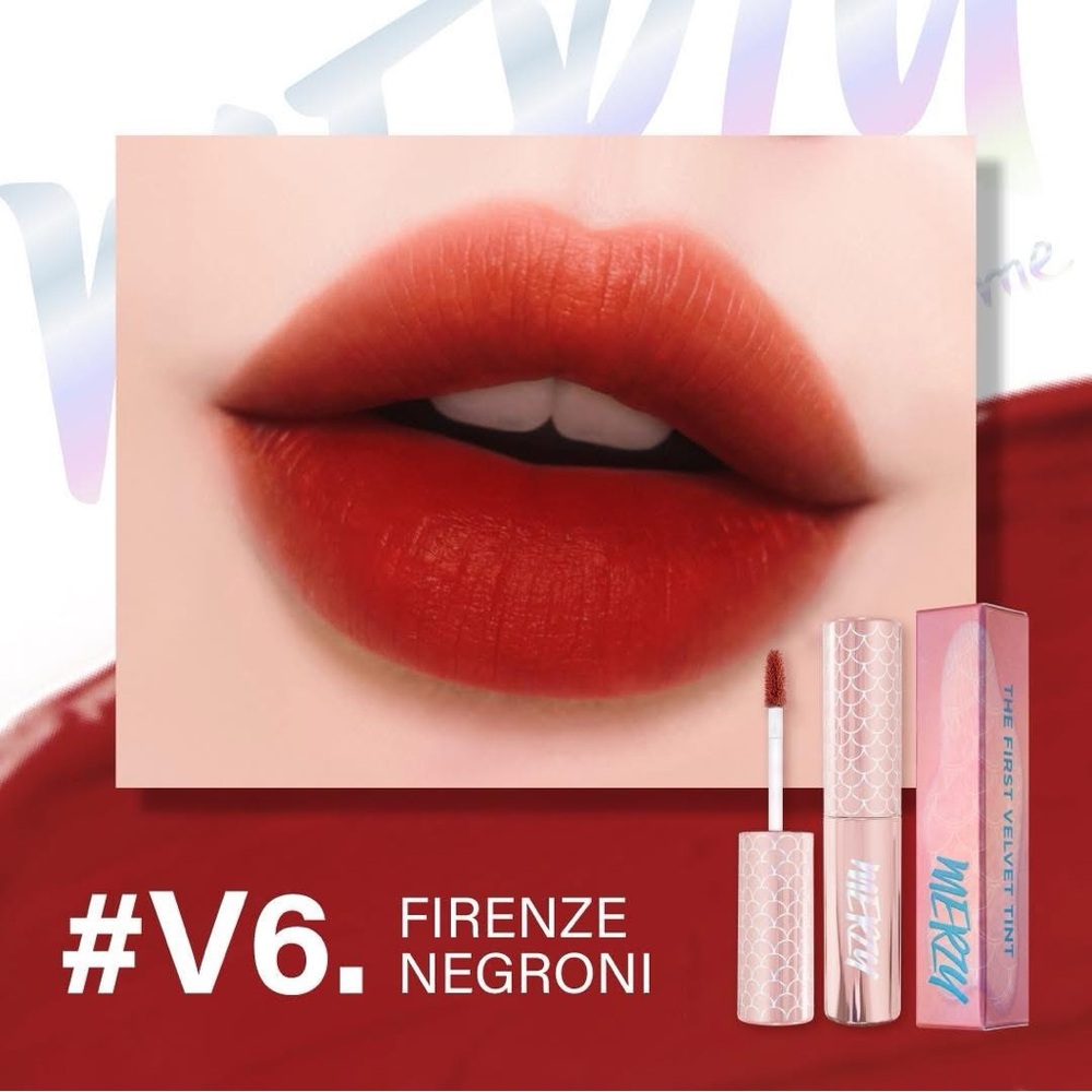 Velvet Tint Liquid Lipstick V6 Firenze Negroni – Deep Red Matte